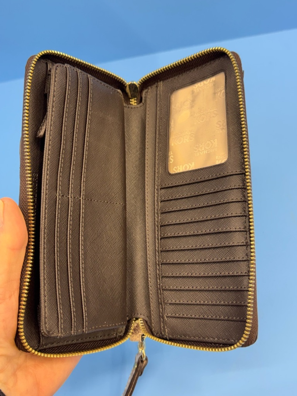 Michael Kors Metallic Snake-Embossed Wristlet Wallet - Picture 3 of 7